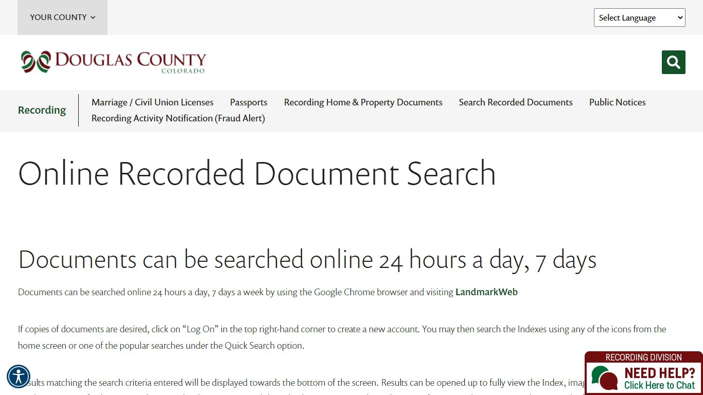 Online Recorded Document Search - Douglas County